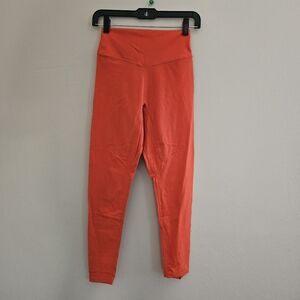 Balance Athletica Coral Orange Leggings Tights Yoga Pants Logo Embroidery Medium